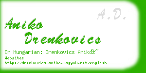 aniko drenkovics business card